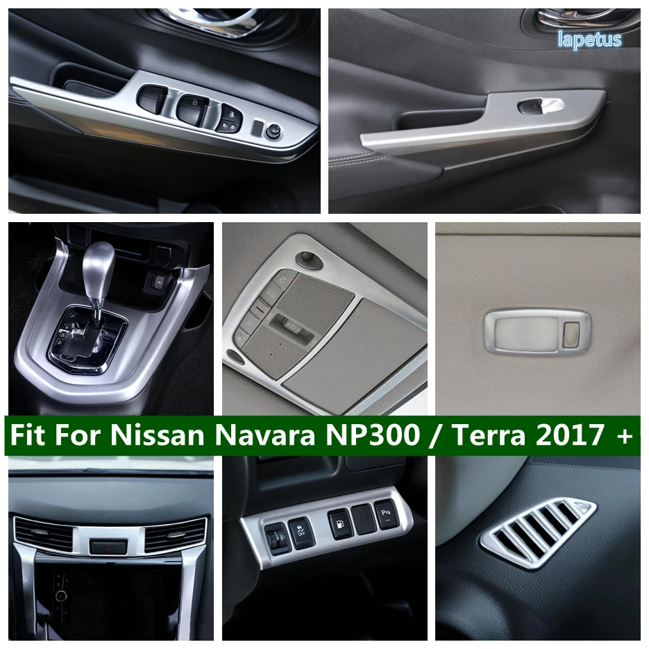 

Gear Position Panel Shift Knob / Head Lights Switch Button Cover Trim Matte Interior For Nissan Navara NP300 / Terra 2017 - 2021