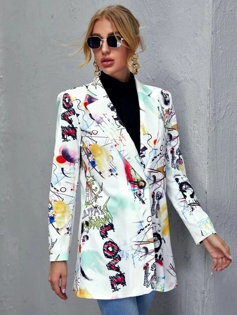 2021 European and American non-positioning printing ladies casual small suit jacket trendy women's clothing
2021 European and American non-positioning printing ladies casual small suit jacket trendy women's clothing