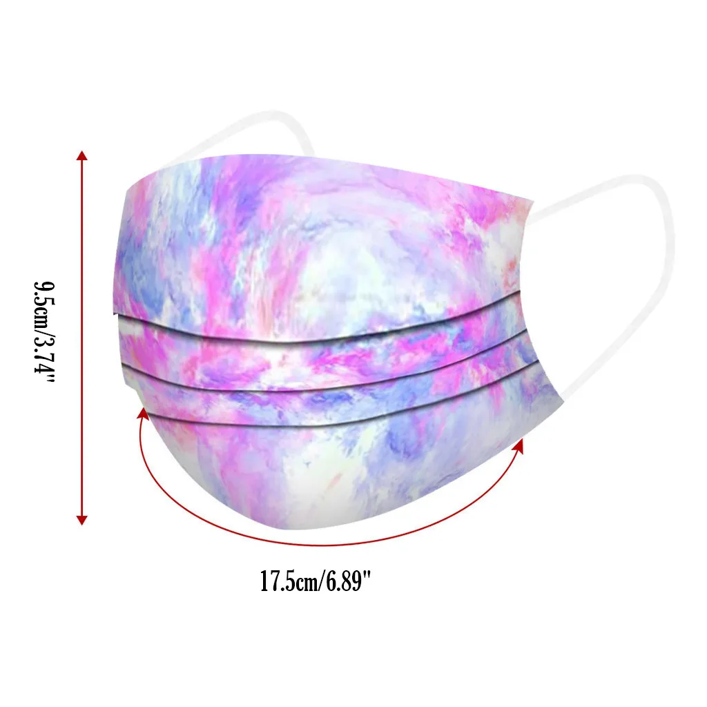 50PCS Adults Unisex Fashion Colorful Tie-dye Printing Mask Disposable Outdoor Protection Three Layer Non-woven Face Mask
50PCS Adults Unisex Fashion Colorful Tie-dye Printing Mask Disposable Outdoor Protection Three Layer Non-woven Face Mask
