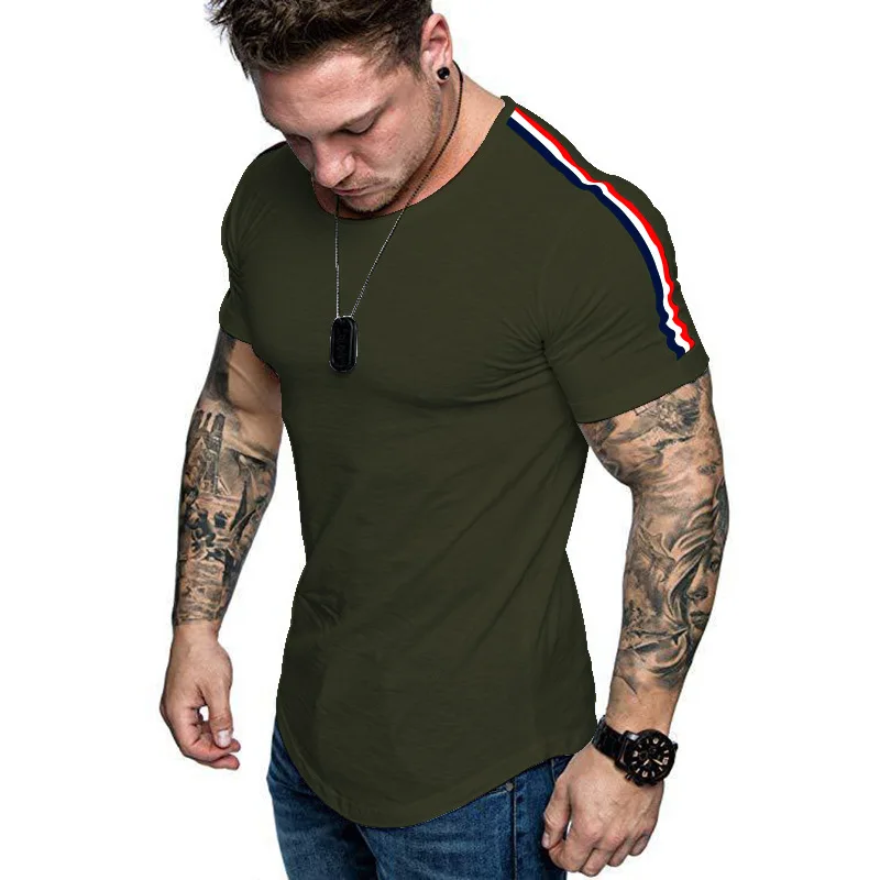 2021 summer new European and American trendy men's plus size T-shirt short-sleeved shoulder stitching design t shirt men
2021 summer new European and American trendy men's plus size T-shirt short-sleeved shoulder stitching design t shirt men