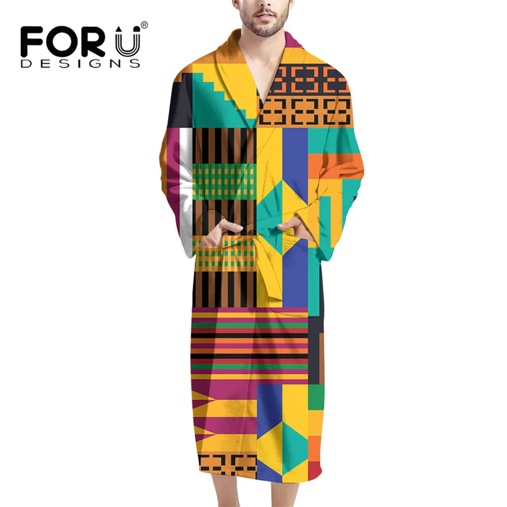 FORUDESIGNS Kente African Tribal Bathrobe For Male Fleece Robe Warm Soft Plush Lightweigh Nightgown Big And Tall Mens Spa Rodes
FORUDESIGNS Kente African Tribal Bathrobe For Male Fleece Robe Warm Soft Plush Lightweigh Nightgown Big And Tall Mens Spa Rodes