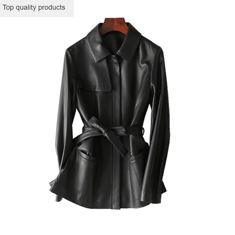 100% Genuine Leather Jacket Women Motorcycle Natural Sheepskin Coats Spring Autumn Real Leather Jackets With Belt chaqueta mujer
100% Genuine Leather Jacket Women Motorcycle Natural Sheepskin Coats Spring Autumn Real Leather Jackets With Belt chaqueta mujer