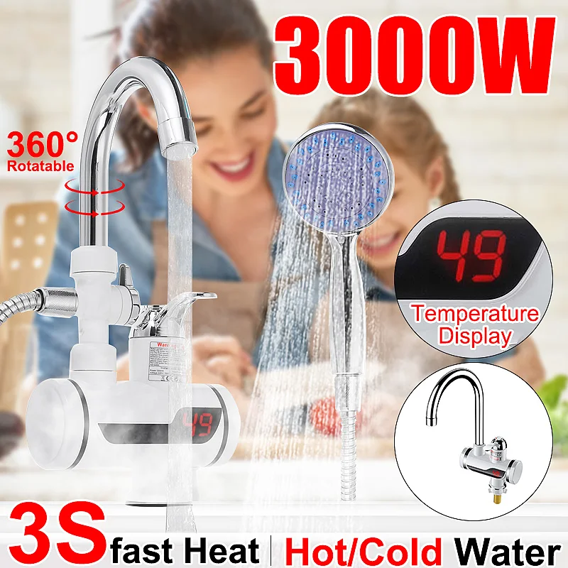 Water Heater Shower 220V Kitchen Faucet EU Plug Electric Water Heater 3000W Digital Display For Country House Cottage
Water Heater Shower 220V Kitchen Faucet EU Plug Electric Water Heater 3000W Digital Display For Country House Cottage