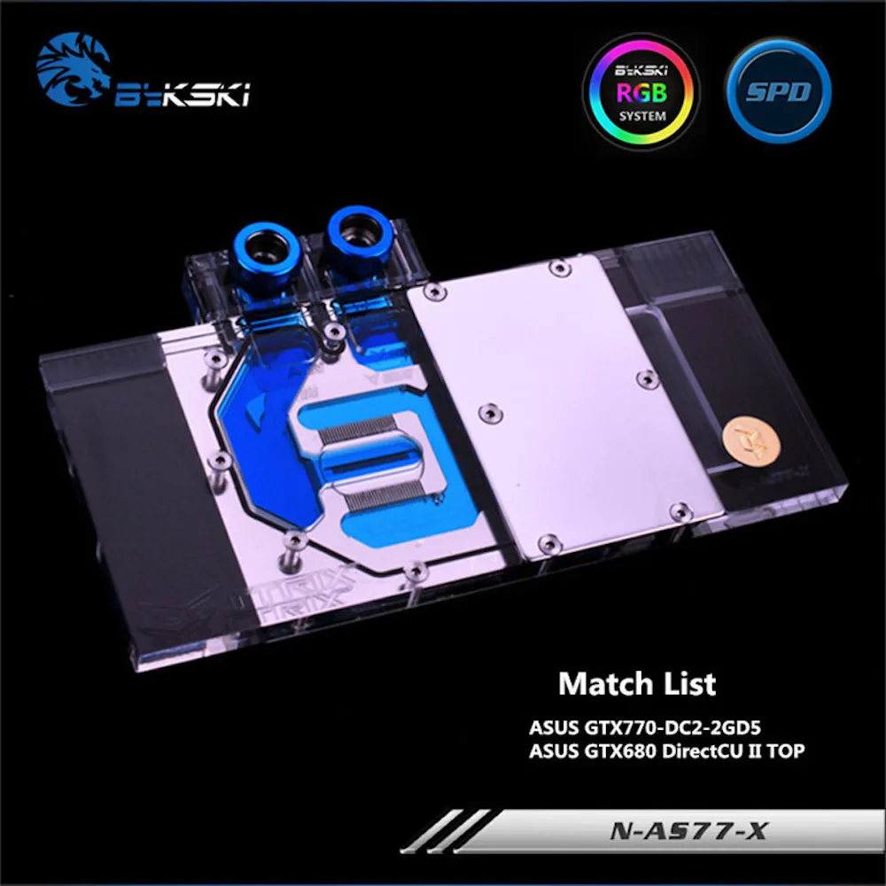 BYKSKI Gpu Full Cover Graphics Card Block use for ASUS GTX770-DC2OC-4GD5 / DC2-2GD5 Copper Radiator Block use for Video Card RGB
BYKSKI Gpu Full Cover Graphics Card Block use for ASUS GTX770-DC2OC-4GD5 / DC2-2GD5 Copper Radiator Block use for Video Card RGB