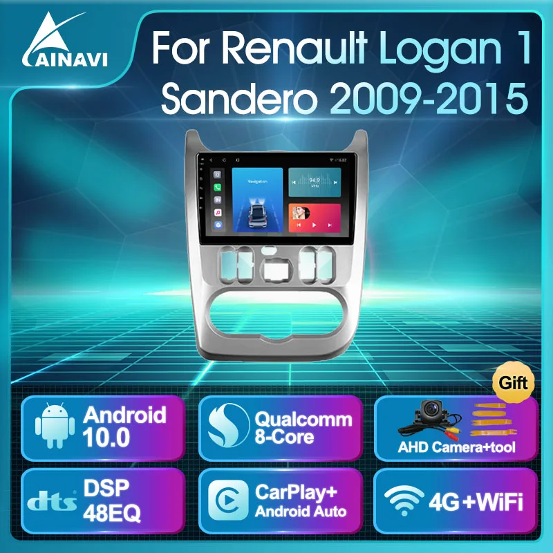 Автомагнитола Android 10 0 QLED для Renault Logan 1 Sandero 2009-2015 Dacia Duster 2010-2017 автомобильный стерео