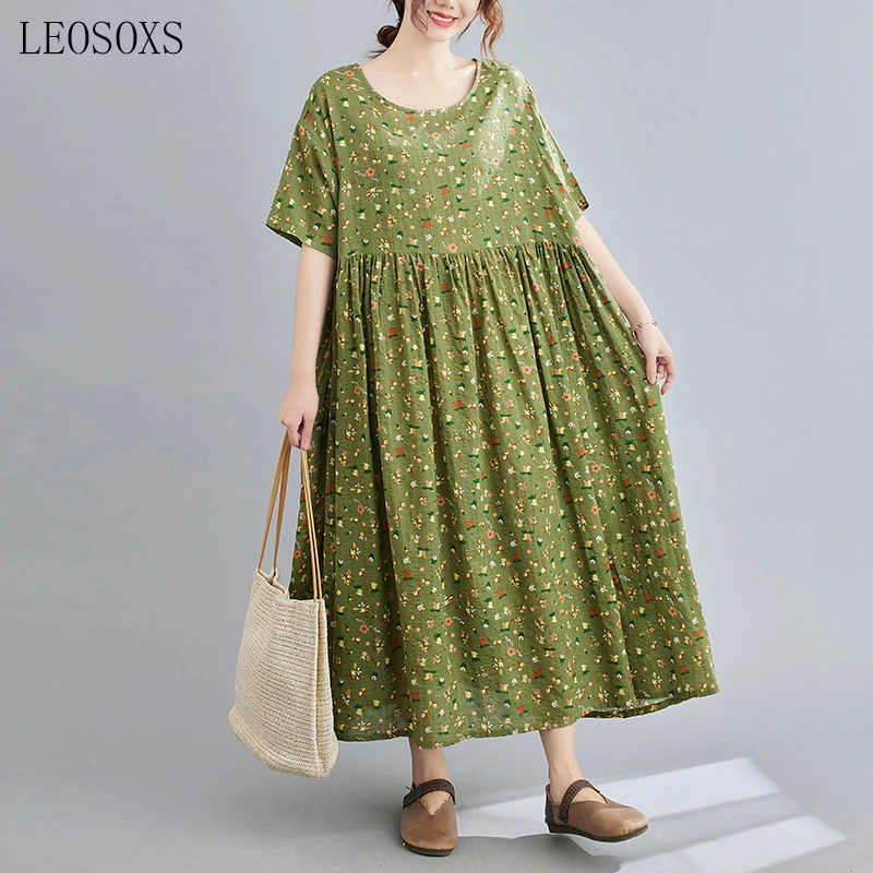 Oversized Women'S Dress Vintage Cotton Linen Floral Print Dress Maxi Dress 2021Summer Dress Plus Size Loose Ladies Dress 5XL 6XL
Oversized Women'S Dress Vintage Cotton Linen Floral Print Dress Maxi Dress 2021Summer Dress Plus Size Loose Ladies Dress 5XL 6XL