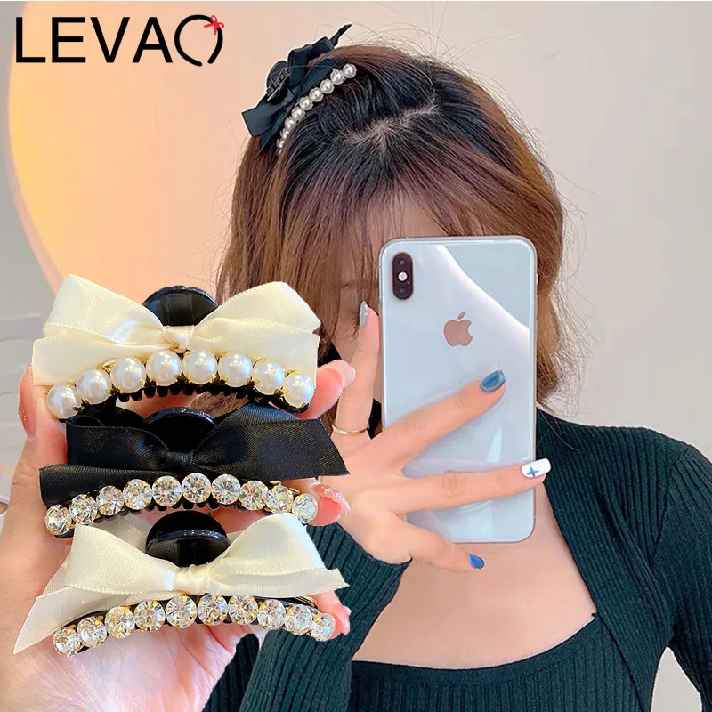 LEVAO Girl Pearl Bow Mini Hair Claws Women Elegant Rhinestone Hairpins Female Fashion Hair Accessories Cute Hair Shark Clip
LEVAO Girl Pearl Bow Mini Hair Claws Women Elegant Rhinestone Hairpins Female Fashion Hair Accessories Cute Hair Shark Clip
