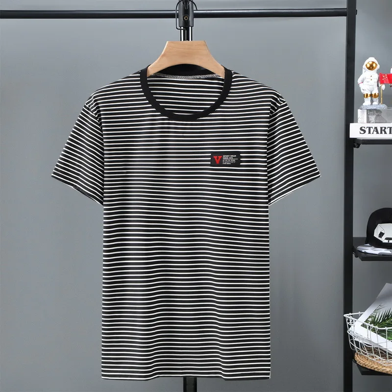 summer men striped tshirt short sleeve cotton casual business tees plus size 9XL 8XL oversize home tops tshirt 68 66 70 
summer men striped tshirt short sleeve cotton casual business tees plus size 9XL 8XL oversize home tops tshirt 68 66 70