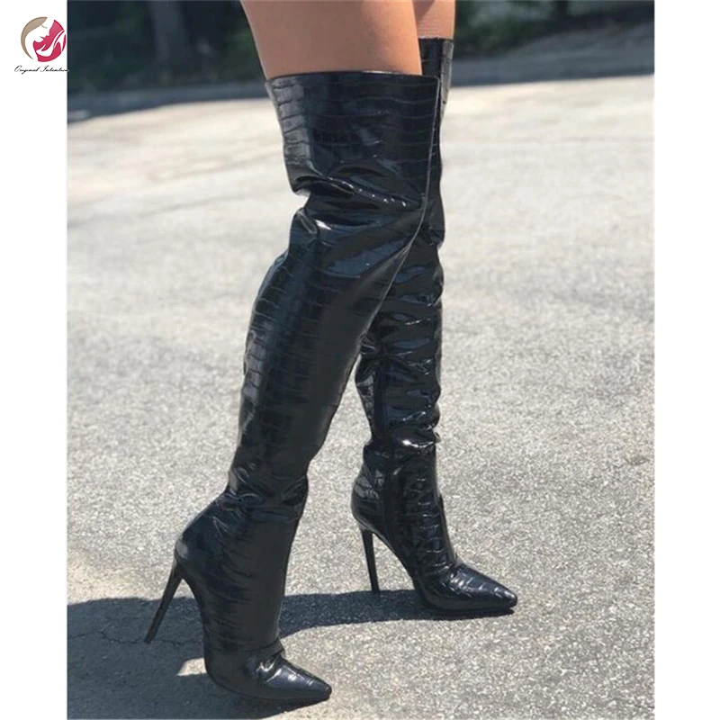 Original Intention Sexy Black Over Knee High Boots Woman Pointed Toe Stiletto High Heels Fashion Long Boots Female size 4-15
Original Intention Sexy Black Over Knee High Boots Woman Pointed Toe Stiletto High Heels Fashion Long Boots Female size 4-15