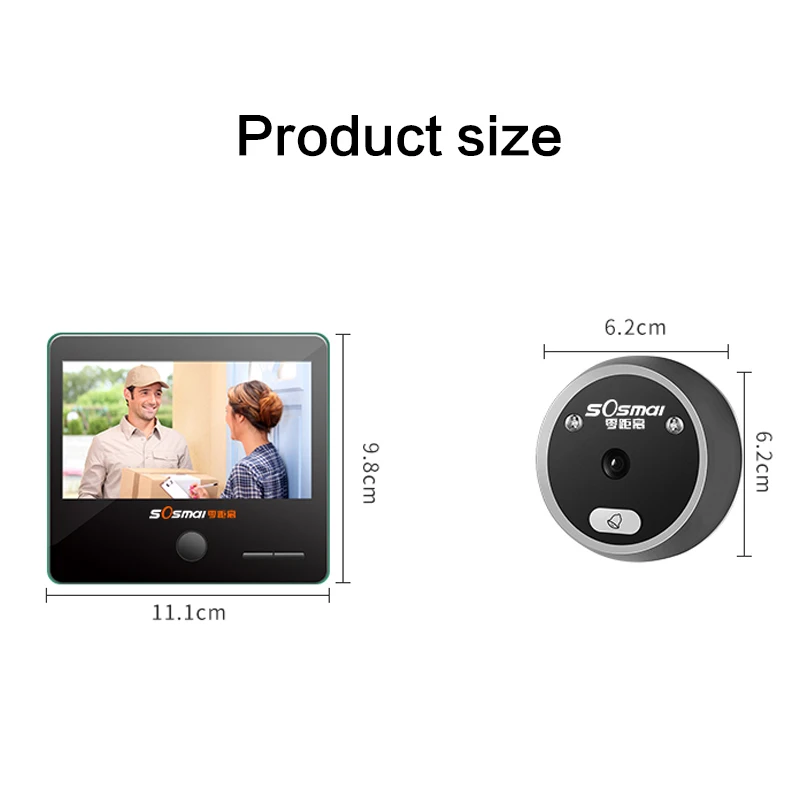 4.3 Inch Color Screen Digital Doorbell Electronic Peephole Door Camera Viewer Door Bell 140 Viewing Angle Home Security Doorbell
4.3 Inch Color Screen Digital Doorbell Electronic Peephole Door Camera Viewer Door Bell 140 Viewing Angle Home Security Doorbell