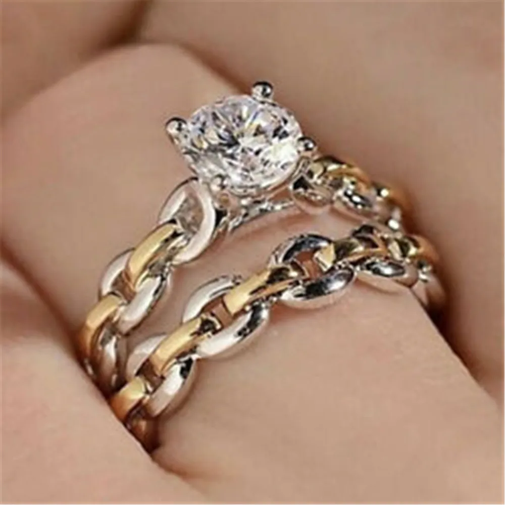 Fashion Women's Two Stone Stainless Steel Rings Women White Sapphire Wedding Set Free Shipping Vintage Jewelry Accessories Gfit
Fashion Women's Two Stone Stainless Steel Rings Women White Sapphire Wedding Set Free Shipping Vintage Jewelry Accessories Gfit