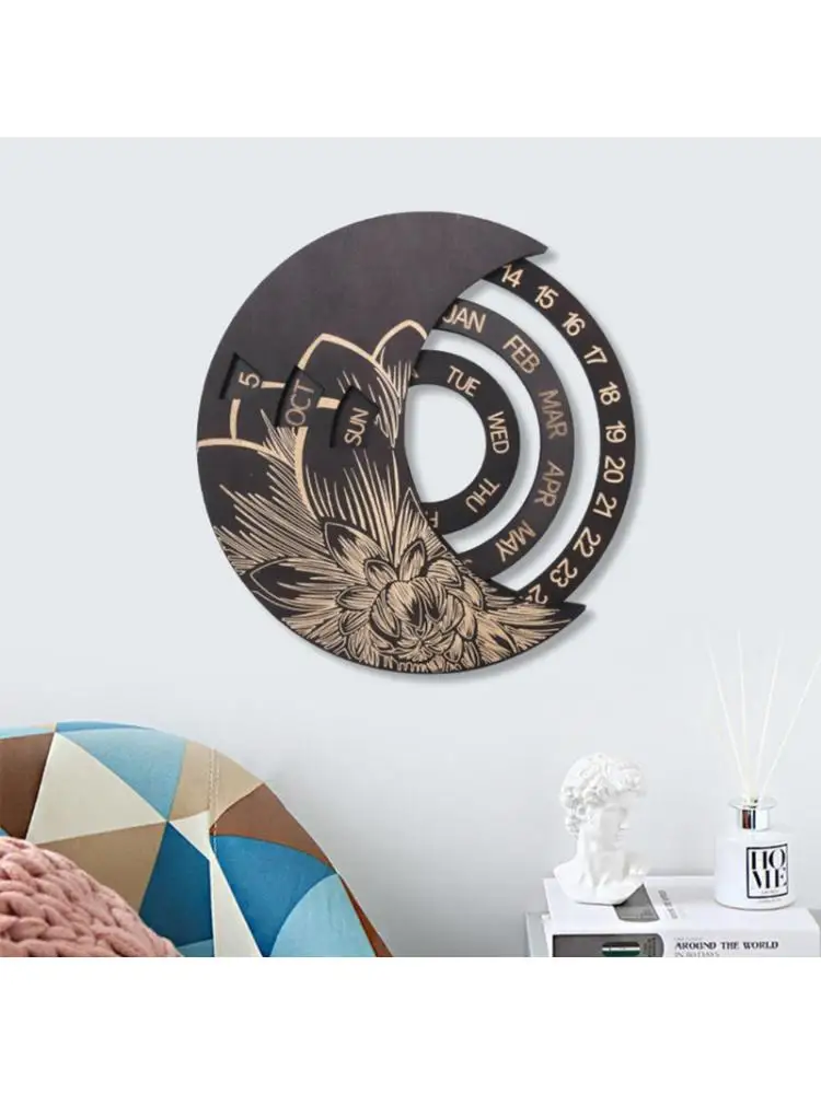 Wooden Round Circular Rotating Calendar Wall Decoration Perpetual Calendar Table Wall Hanging Crafts Decor Wall Mounted
Wooden Round Circular Rotating Calendar Wall Decoration Perpetual Calendar Table Wall Hanging Crafts Decor Wall Mounted