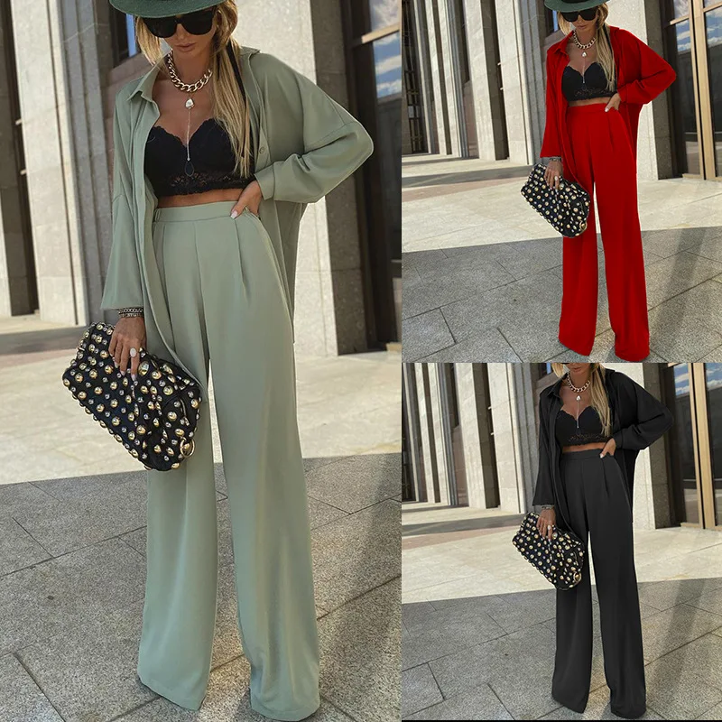Casual Outfits Women's Two Piece New Sunscreen Shirt Fashion Long Sleeved Cardigan Wide Leg Pants Two Piece Commuter Streetwear
Casual Outfits Women's Two Piece New Sunscreen Shirt Fashion Long Sleeved Cardigan Wide Leg Pants Two Piece Commuter Streetwear