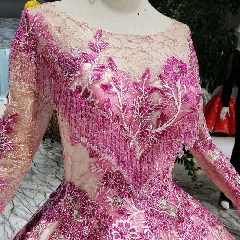 BGW 325ht Ball Gown Tassel Prom Dresses With Pink Flowers Floor Length O-neck Long Sleeves Muslim Swollen Pleat Evening Dresses
BGW 325ht Ball Gown Tassel Prom Dresses With Pink Flowers Floor Length O-neck Long Sleeves Muslim Swollen Pleat Evening Dresses