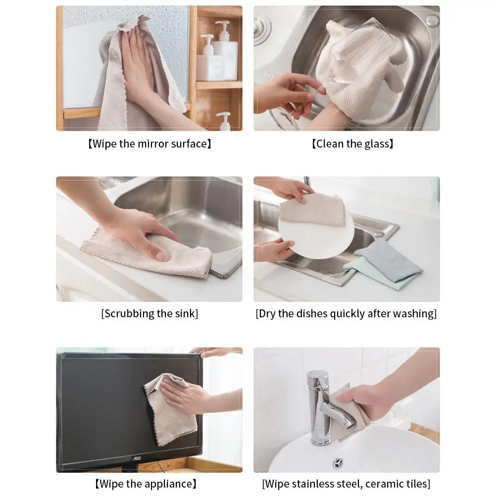 5Pcs Fish Scale Microfiber Towels Efficient Absorbent Dish Window Glass Cleaning Cloth Kitchen Anti-grease Wiping Rags
5Pcs Fish Scale Microfiber Towels Efficient Absorbent Dish Window Glass Cleaning Cloth Kitchen Anti-grease Wiping Rags
