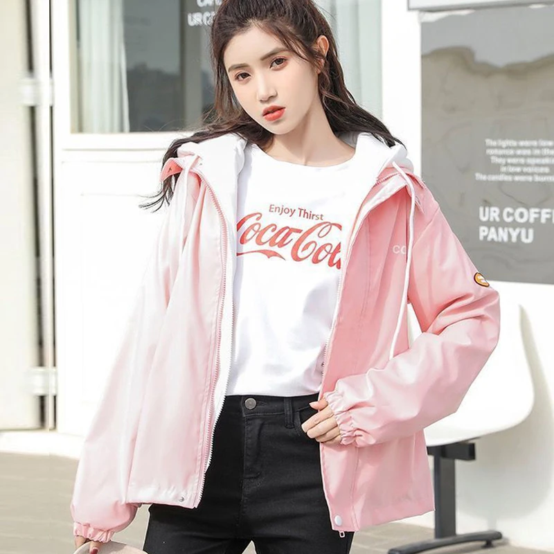 Fashion Hooded Jacket Women Print Letter Casual Pocket Zipper Aesthetic Long Sleeves Stylish Korean OutWear Autumn New 2021
Fashion Hooded Jacket Women Print Letter Casual Pocket Zipper Aesthetic Long Sleeves Stylish Korean OutWear Autumn New 2021