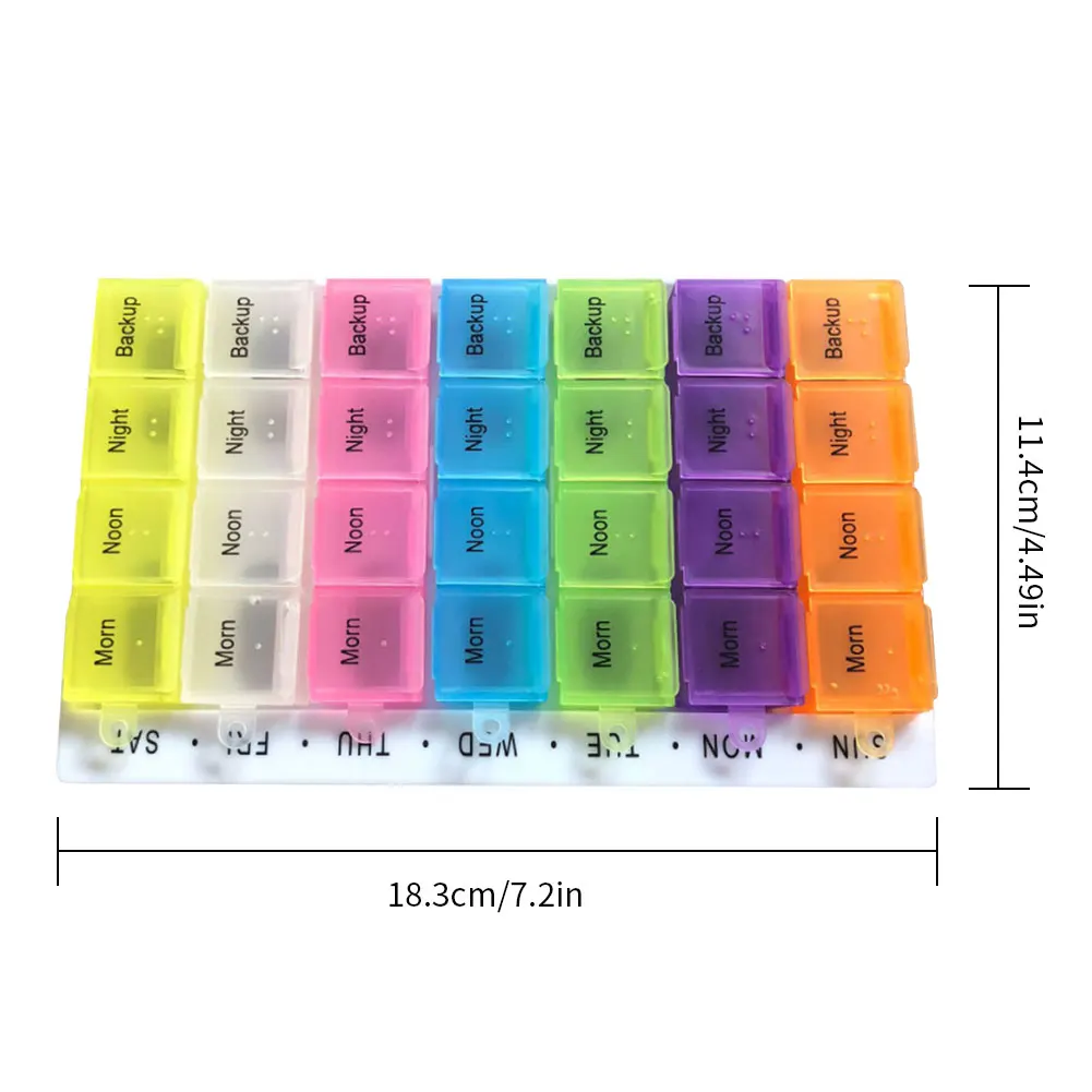 Pill Medicine Box Weekly Tablet Holder Storage Organizer Container Case Pill Box Splitters Portable 28 Grid Calcium Tablets 
Pill Medicine Box Weekly Tablet Holder Storage Organizer Container Case Pill Box Splitters Portable 28 Grid Calcium Tablets