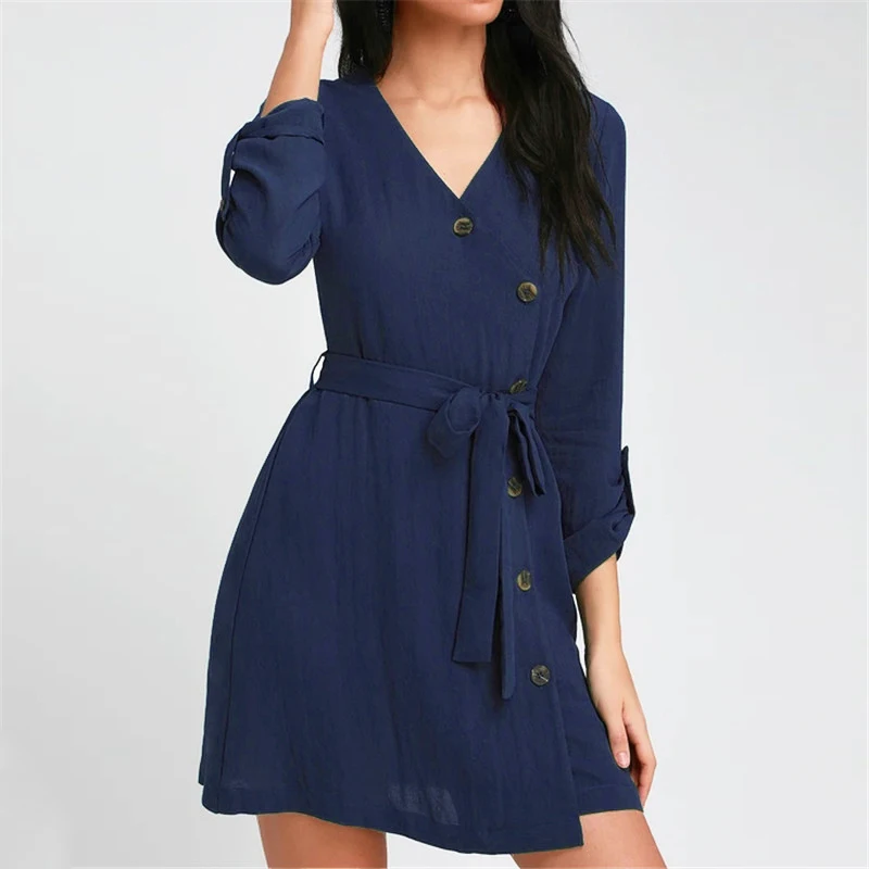 Summer Mini Dress for Women 2020 V Neck Long Sleeve Button Sexy Bandage Party Dress Casual Solid Dresses Sundress Vestido S-XL
Summer Mini Dress for Women 2020 V Neck Long Sleeve Button Sexy Bandage Party Dress Casual Solid Dresses Sundress Vestido S-XL