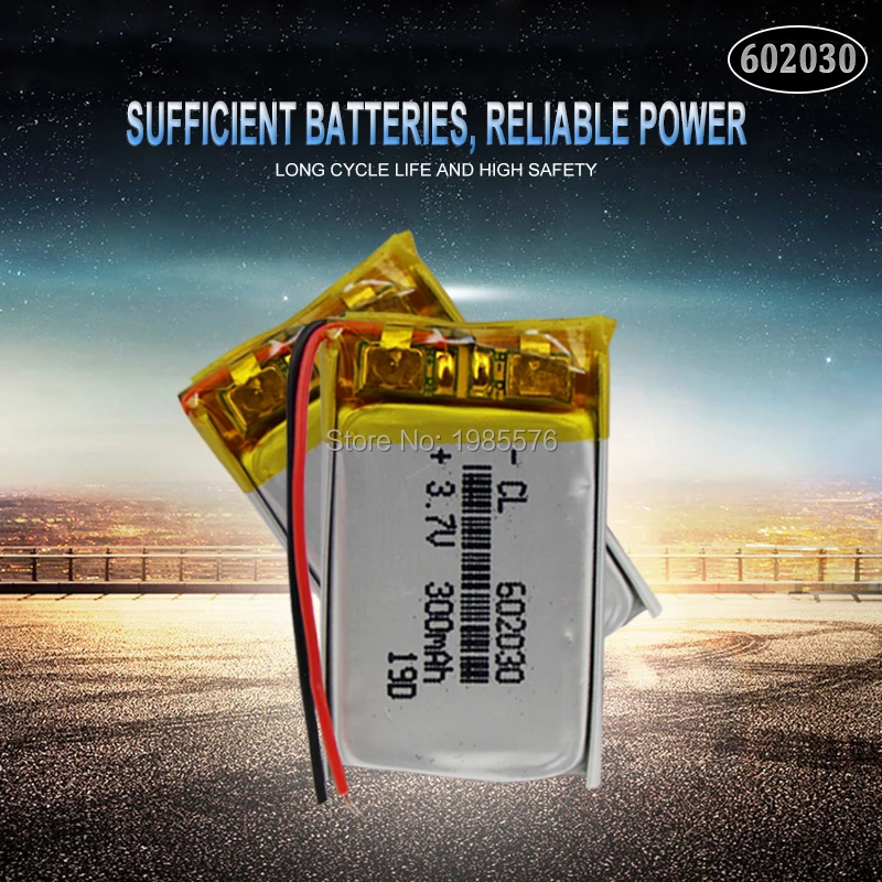 602030 3.7v 300mah lithium polymer rechargeable batteries For Smart Watch Bluetooth Speaker MP4 Selfie stick smartwatch battery 
602030 3.7v 300mah lithium polymer rechargeable batteries For Smart Watch Bluetooth Speaker MP4 Selfie stick smartwatch battery