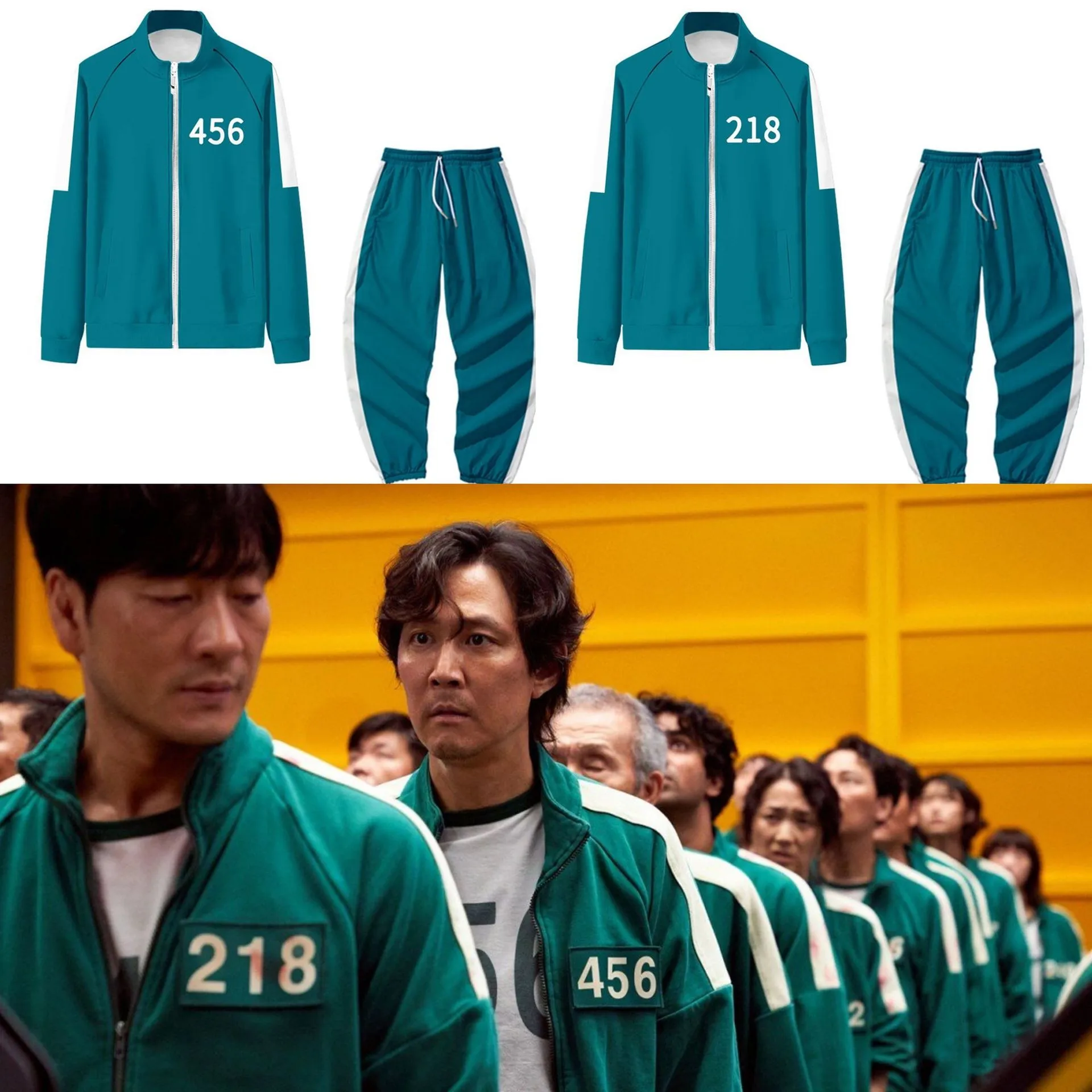 Squid Game 456 Print Pocket Stand Up Collar Sweatshirts Set Streetwear Korean Men Women Costumes Cosplay Sports Zipper Hoodies
Squid Game 456 Print Pocket Stand Up Collar Sweatshirts Set Streetwear Korean Men Women Costumes Cosplay Sports Zipper Hoodies