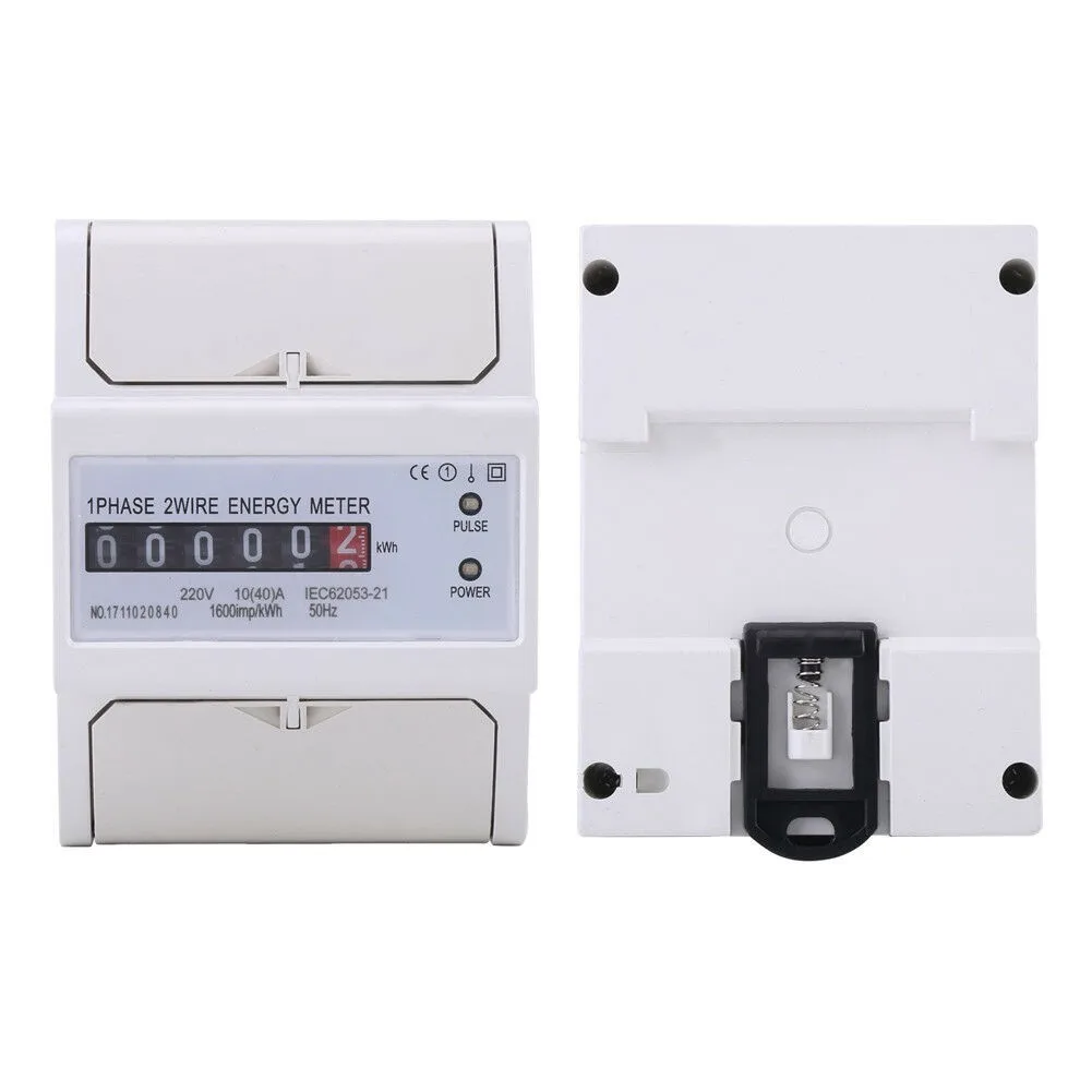 220V 1-Phase 2-Wire DIN Rail Electronic Energy KWh Meter 50Hz 10(40)A Electrical Testing Relay Tool
220V 1-Phase 2-Wire DIN Rail Electronic Energy KWh Meter 50Hz 10(40)A Electrical Testing Relay Tool