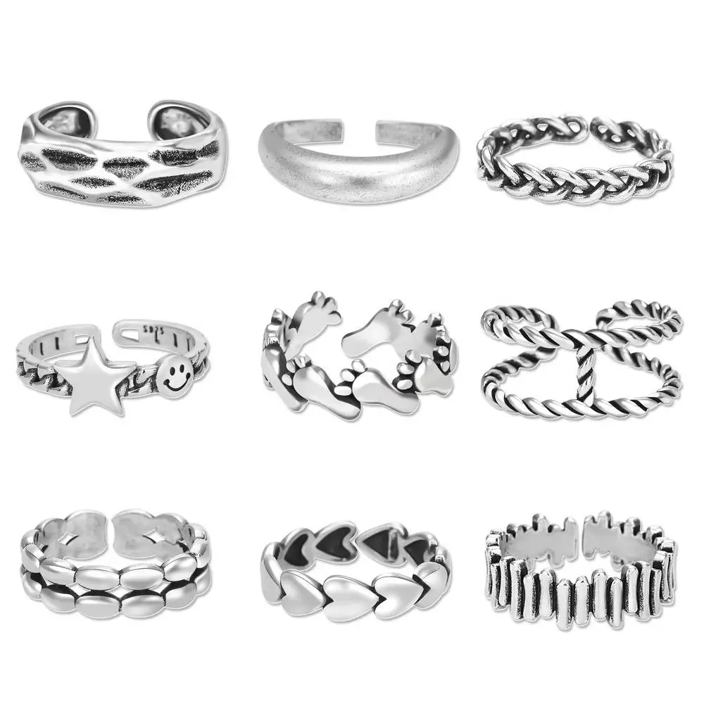 Punk Style Geometric Chain Smiling Heart Pattern Ring for Men Women Exaggerated Antique Siver Color Stereoscopic Open Rings
Punk Style Geometric Chain Smiling Heart Pattern Ring for Men Women Exaggerated Antique Siver Color Stereoscopic Open Rings