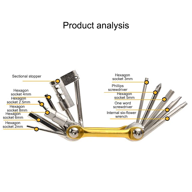 Набор инструментов для ремонта велосипеда цепь отвертки гаечный ключ из