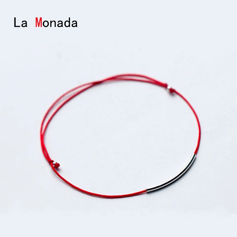 La Monada красные веревочные браслеты для женщин серебро 925 пробы браслет пара модные