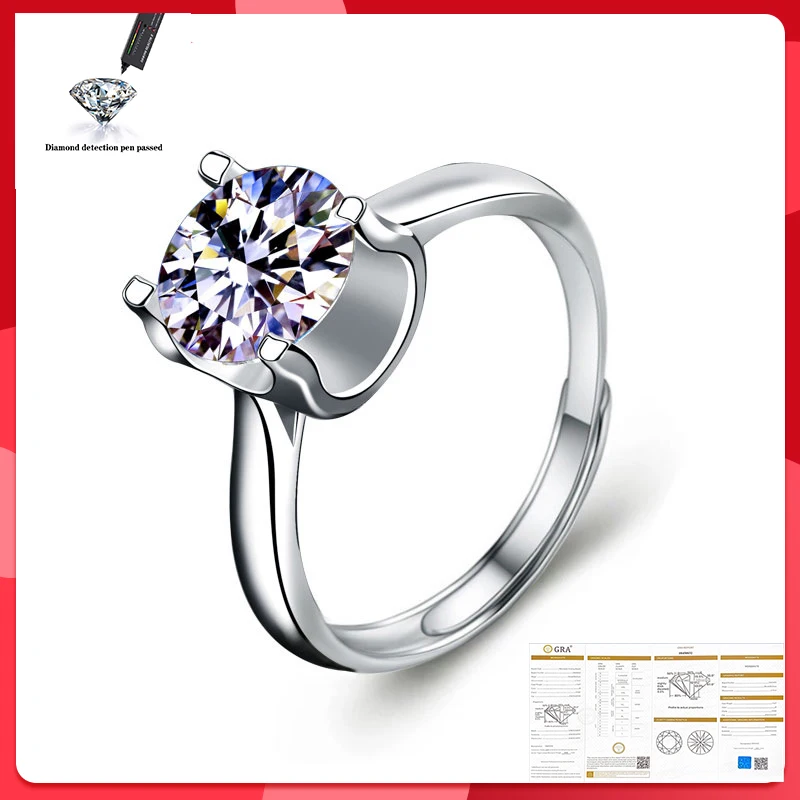 Classic 925 Sterling Silver Moissanite Ring 1ct 2ct D color Lab Diamond jewelry Simple style Anniversary Ring
Classic 925 Sterling Silver Moissanite Ring 1ct 2ct D color Lab Diamond jewelry Simple style Anniversary Ring