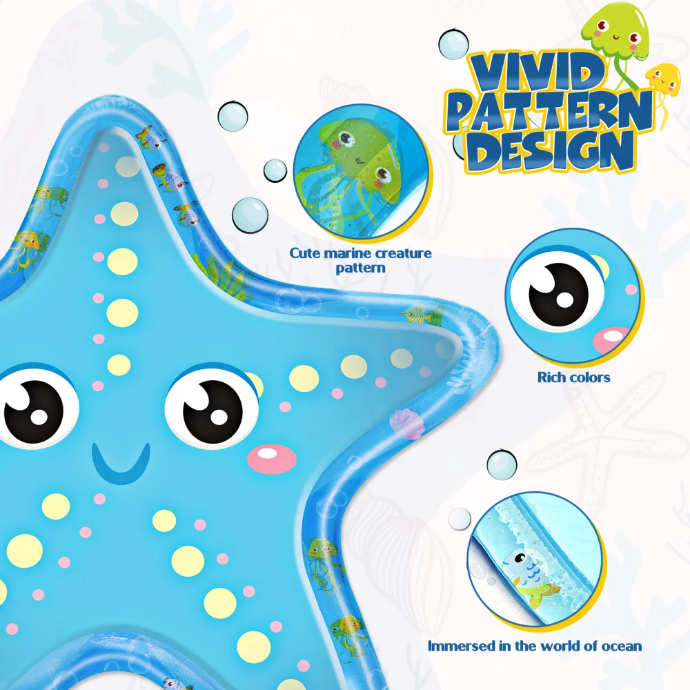 IBASETOY PVC Play Mat Sprinkler Pad Childern Paddling Water Playing Cushion for Outdoor Garden Lawn (Sea Star Pattern)
IBASETOY PVC Play Mat Sprinkler Pad Childern Paddling Water Playing Cushion for Outdoor Garden Lawn (Sea Star Pattern)
