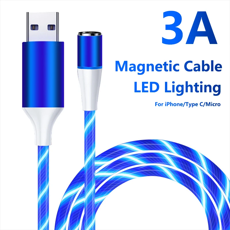 3A Magnetic Cable Charge Magnet Data Line Flowing Light Micro USB Cable Type-c Charging For iPhone Huawei Xiaomi Phone Cable 
3A Magnetic Cable Charge Magnet Data Line Flowing Light Micro USB Cable Type-c Charging For iPhone Huawei Xiaomi Phone Cable