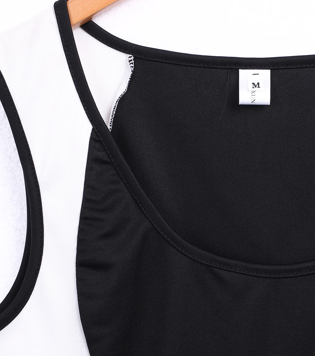 Summer Sexy Women Lady Black And White Patchwork Dress Ladies Bodycon Sleeveless O Neck Party Midi | Женская одежда