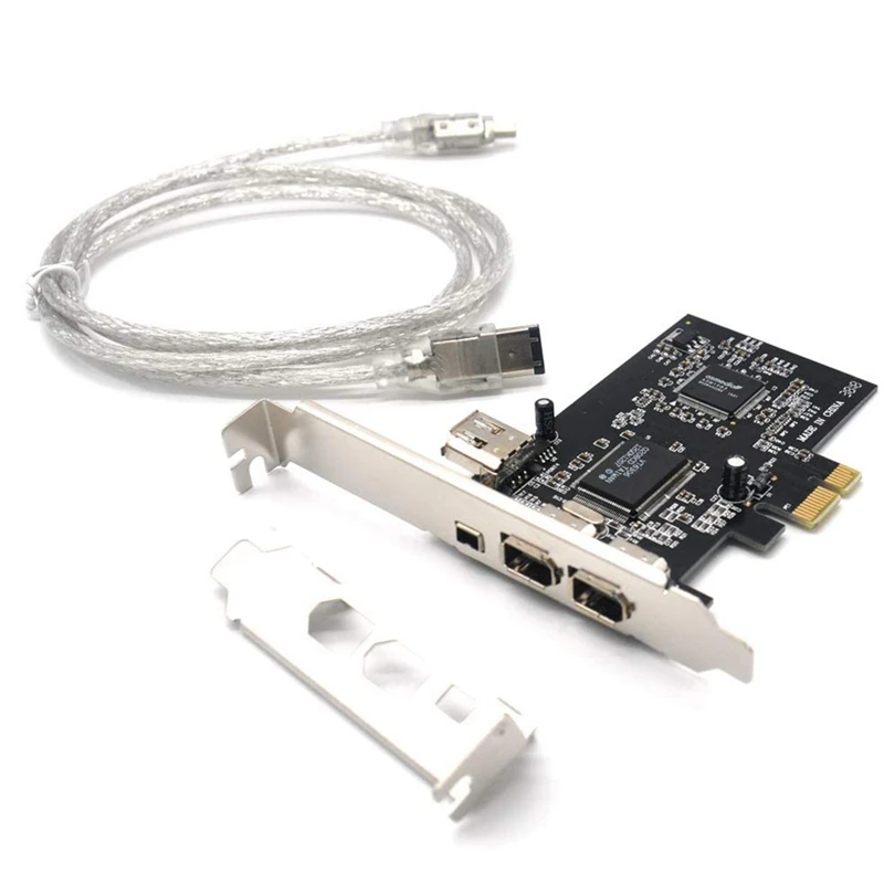 

PCIe 3 Ports 1394A Firewire Expansion Card, PCI Express 1X to IEEE 1394 Adapter Controller for Desktop PC, DV Connection