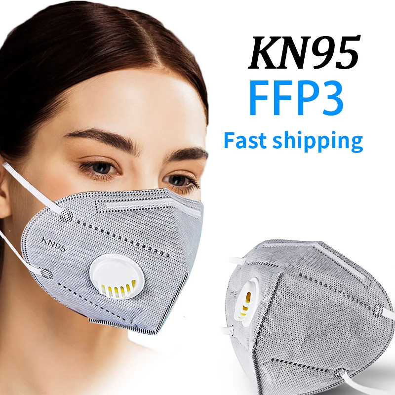 Маска Защитная унисекс KN95 FFP3 6 слоев с клапаном респиратор от пыли FFP2 маска Прямая
