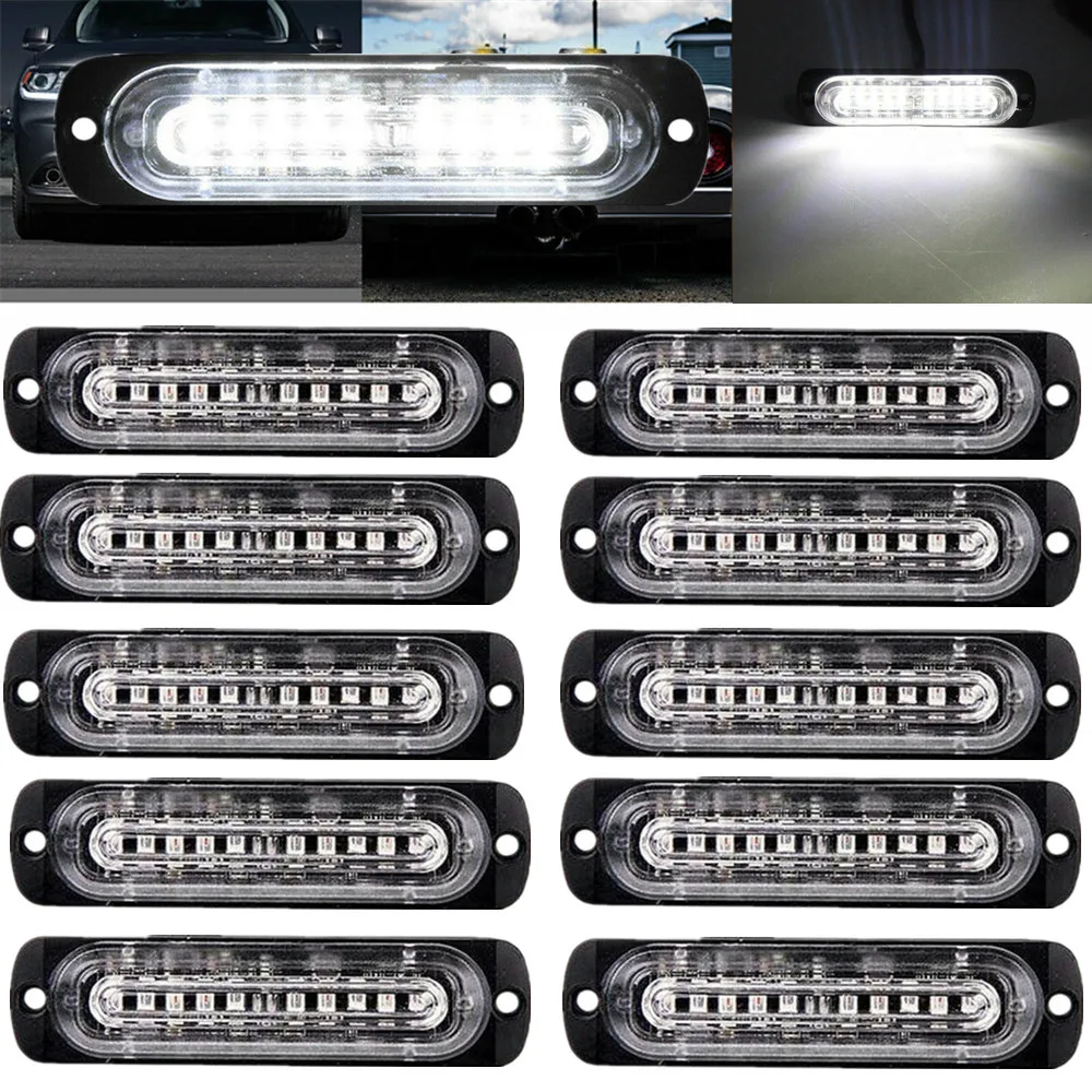 10PCS White Strobe Lights Emergency Lights 10 LED Trailer Light Flasher Emergency Light 24v Truck Warning Light LED Strobe Bar
10PCS White Strobe Lights Emergency Lights 10 LED Trailer Light Flasher Emergency Light 24v Truck Warning Light LED Strobe Bar