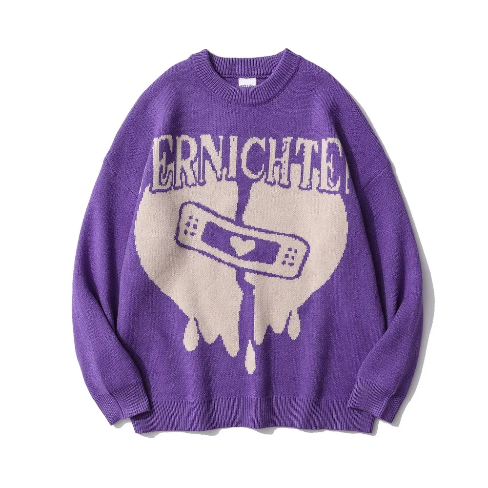 Designer Origin Purple Knitted Winter Clothes Women Oversized Broken Heart Sweater Winter Top Outfits for Women Sweatshirts 2021
Designer Origin Purple Knitted Winter Clothes Women Oversized Broken Heart Sweater Winter Top Outfits for Women Sweatshirts 2021