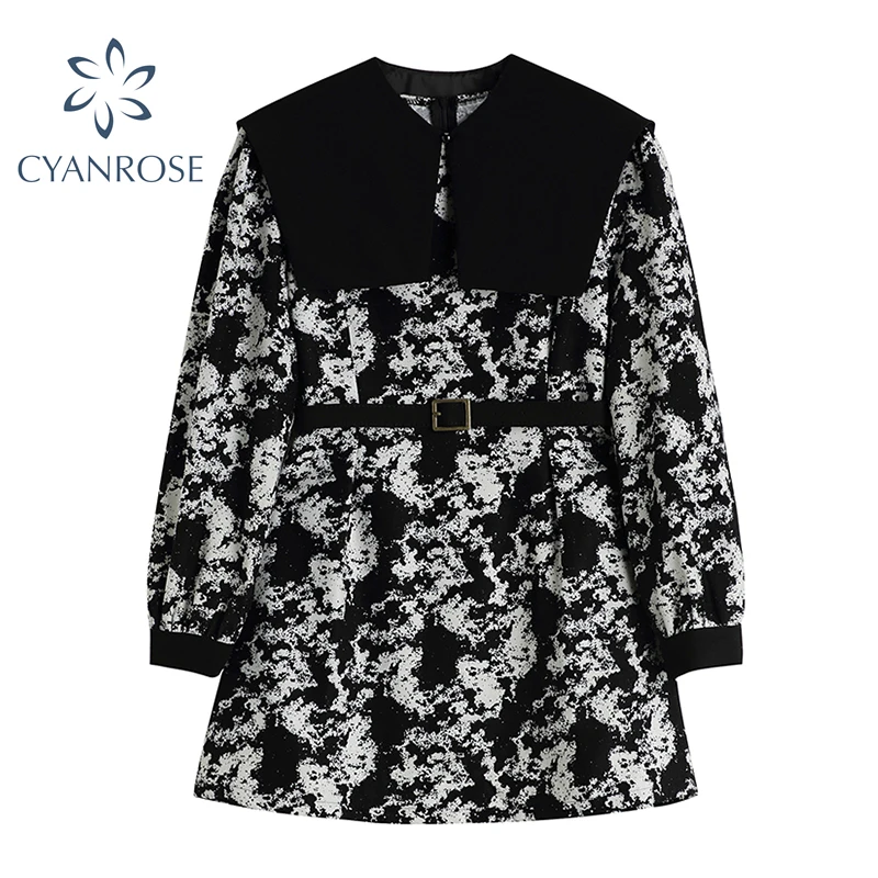 Women's Dress 2021 Autumn New Korean New Vintage Detachable Shawl Tie Dye Long Sleeve High Waist Floral Dresses With Belt Female
Women's Dress 2021 Autumn New Korean New Vintage Detachable Shawl Tie Dye Long Sleeve High Waist Floral Dresses With Belt Female