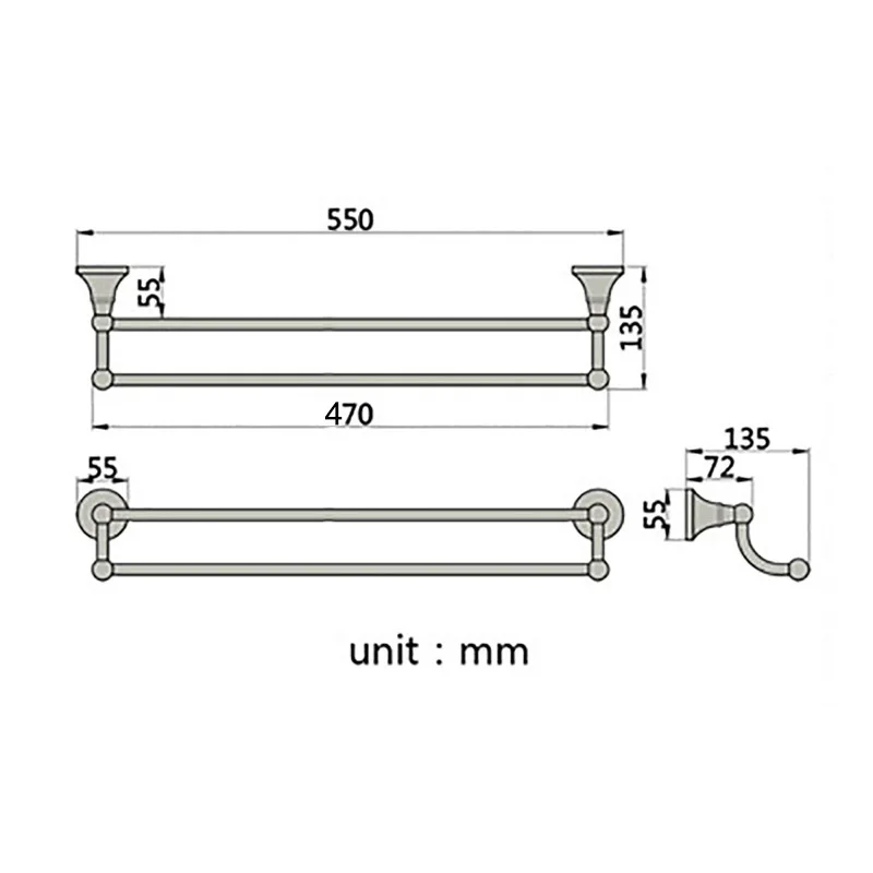 Double Towel Bar Black Brushed Chrome Antique White Gold Bronze Brass Wall Mounted Kitchen Bathroom Towel Holder Rack Rails
Double Towel Bar Black Brushed Chrome Antique White Gold Bronze Brass Wall Mounted Kitchen Bathroom Towel Holder Rack Rails