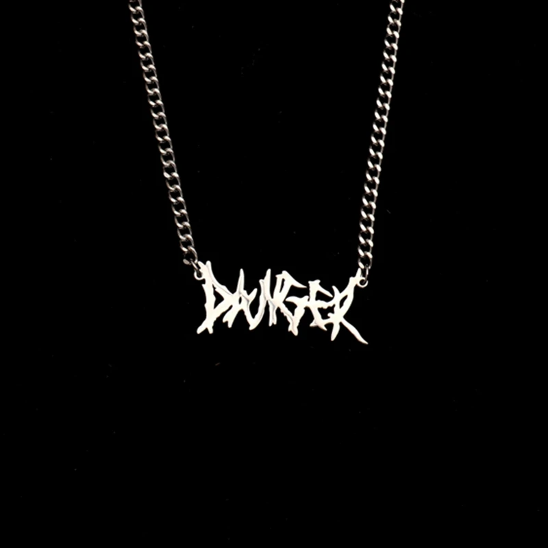 fashion cool statement Gothic goth Thorns letter pendant necklace trendy danger Streetwear Hip Hop Punk necklace for women men
fashion cool statement Gothic goth Thorns letter pendant necklace trendy danger Streetwear Hip Hop Punk necklace for women men