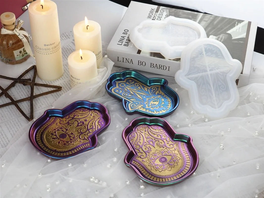 DIY Resin Fatima's Hand God's Eye Palms Dish Silicone Mirror Mold Crystal Epoxy Mould
DIY Resin Fatima's Hand God's Eye Palms Dish Silicone Mirror Mold Crystal Epoxy Mould