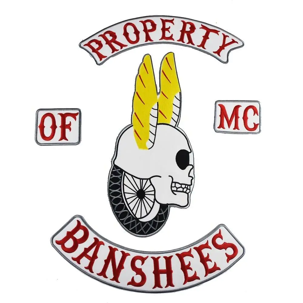 Недвижимость Banshees вышитые патчи мотоциклетные байкерские с помощью утюга набор