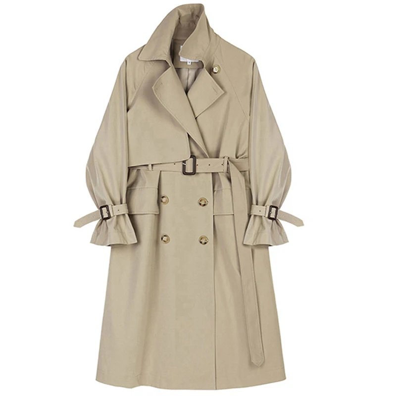 Spring Autumn Women Camel Loose Elegant Double Breasted Long Trench Coat Plus Sashes Korean Casual Lapel Long Sleeve Windbreaker
Spring Autumn Women Camel Loose Elegant Double Breasted Long Trench Coat Plus Sashes Korean Casual Lapel Long Sleeve Windbreaker
