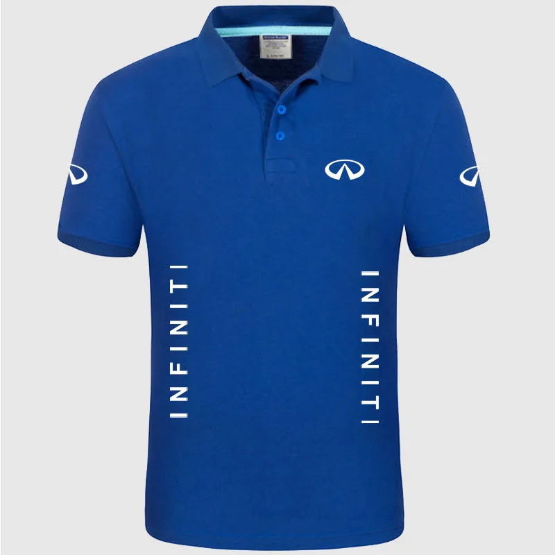 Unisex shirts Summer High quality brand Infiniti logo polo short sleeve shirt Fashion casual Solid Polo Shirt 
Unisex shirts Summer High quality brand Infiniti logo polo short sleeve shirt Fashion casual Solid Polo Shirt