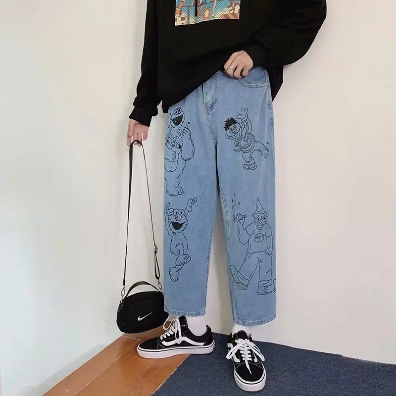 WHolesale 2021 Spring Cartoon printed jeans men straight loose popular Korean teenagers student port wind ankle length pants
WHolesale 2021 Spring Cartoon printed jeans men straight loose popular Korean teenagers student port wind ankle length pants