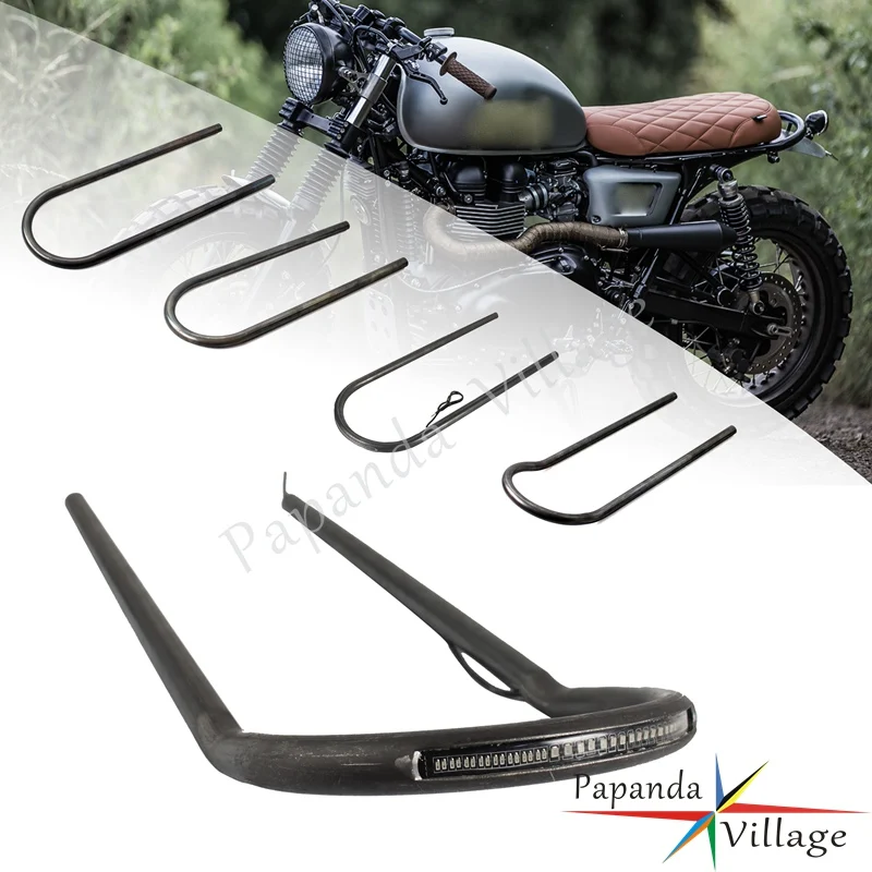 Motorbike Cafe Racer Rear Seat Hoop Loop Upswept Flat Brat Frame Loop LED Tail Brake Turn Signal Light for Harley Bobber Chopper
Motorbike Cafe Racer Rear Seat Hoop Loop Upswept Flat Brat Frame Loop LED Tail Brake Turn Signal Light for Harley Bobber Chopper