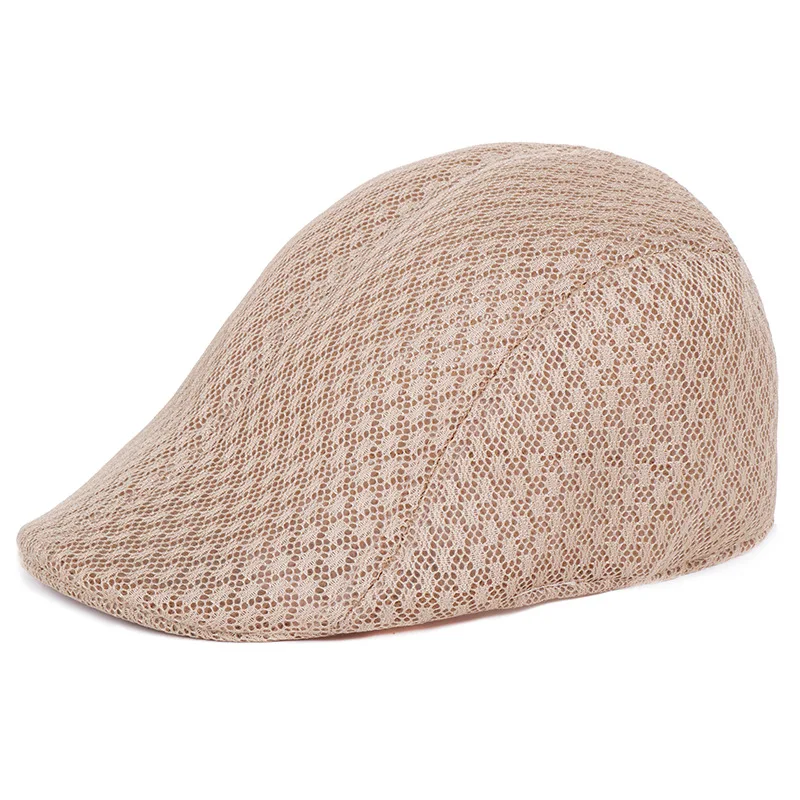 Helisopus Korean Men's Mesh Flat Cap Berets Pure Color Hollowed Mesh Cap Visors Breathable Summer Sun Hats
Helisopus Korean Men's Mesh Flat Cap Berets Pure Color Hollowed Mesh Cap Visors Breathable Summer Sun Hats
