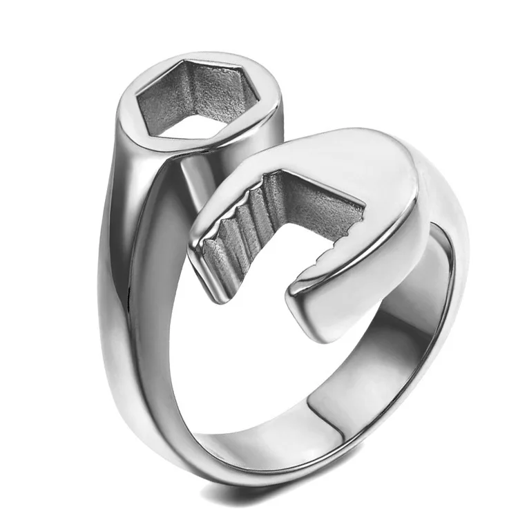 European And American Fashion Personality Domineering Hip-hop Dance Trend Punk Style Titanium Steel Wrench Ring Men
European And American Fashion Personality Domineering Hip-hop Dance Trend Punk Style Titanium Steel Wrench Ring Men