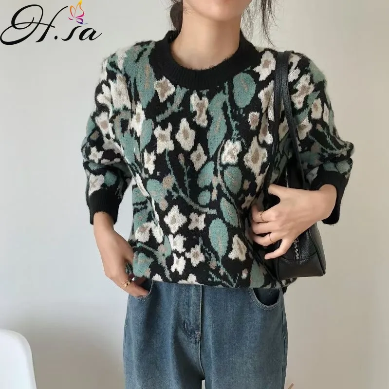 Hsa Ретро Цветочный свитер женский 2021 осень и зима пуловер и джемперы пуловер с круглым вырезом свободный женский свитер трикотажный топ
Hsa Ретро Цветочный свитер женский 2021 осень и зима пуловер и джемперы пуловер с круглым вырезом свободный женский свитер трикотажный топ
