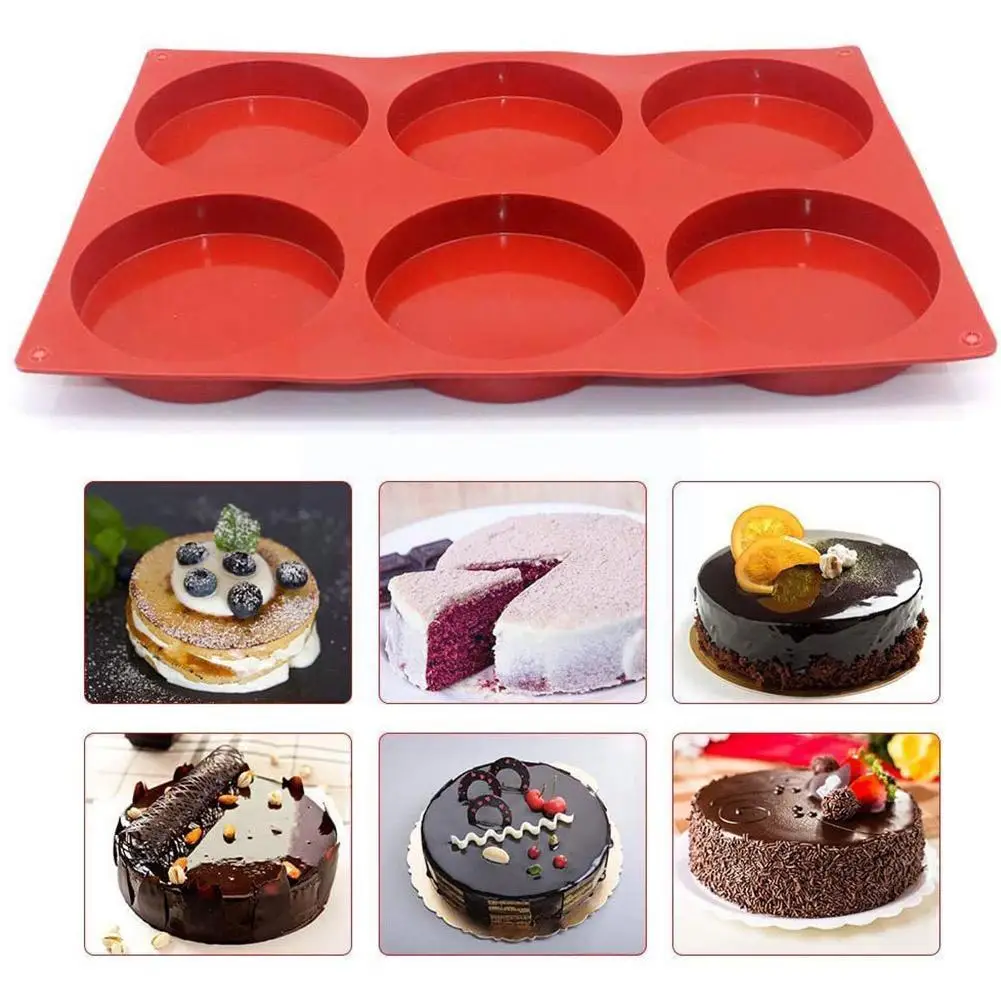 6 Holes Round Silicone Mold Cake Pastry Baking Molds Bread Tool Cake Ice Jelly Soap Mould Decoration Pudding Disc Form Bisc P4y2
6 Holes Round Silicone Mold Cake Pastry Baking Molds Bread Tool Cake Ice Jelly Soap Mould Decoration Pudding Disc Form Bisc P4y2
