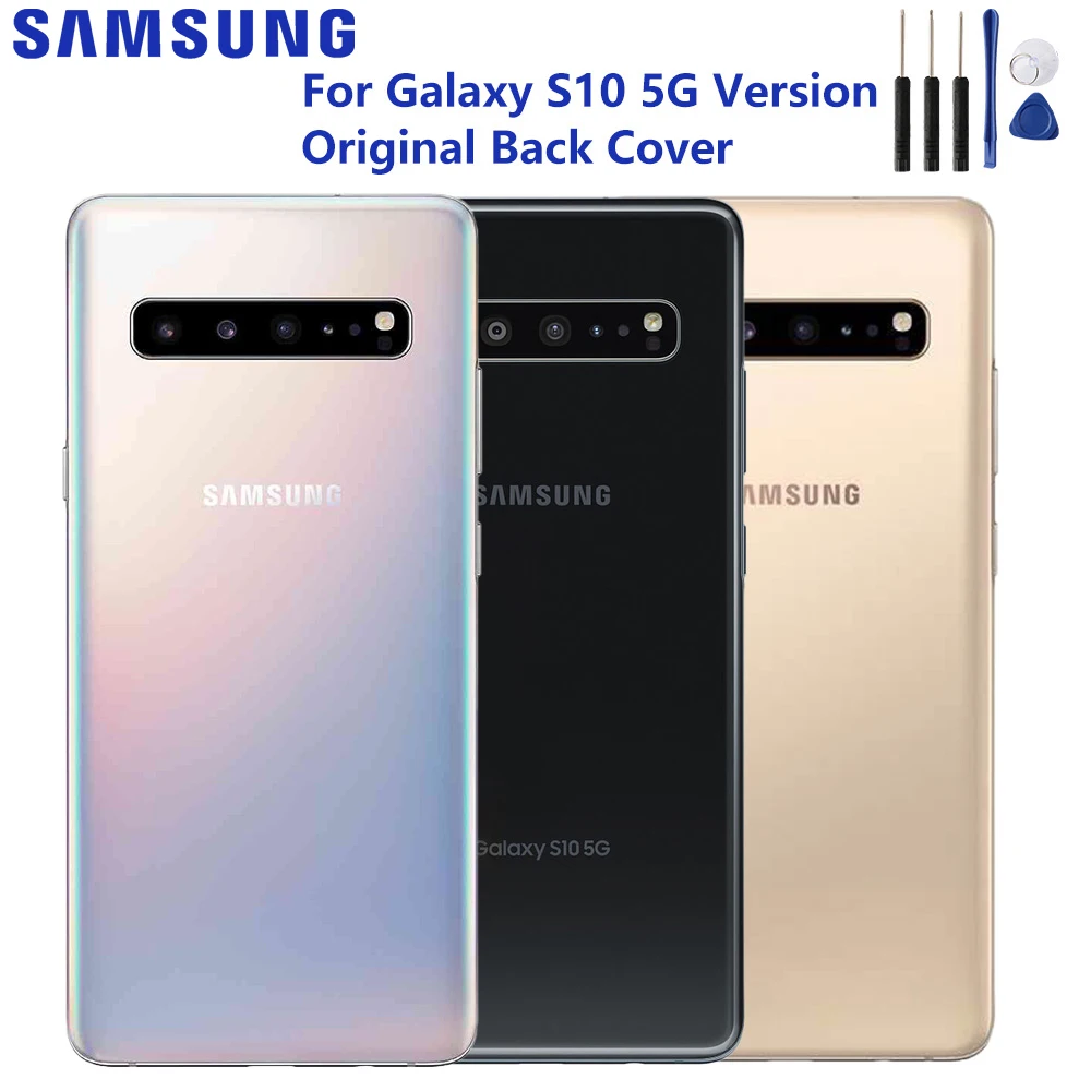 Оригинальная задняя крышка Samsung чехлы аккумулятора корпус для Galaxy S10 зеркальная